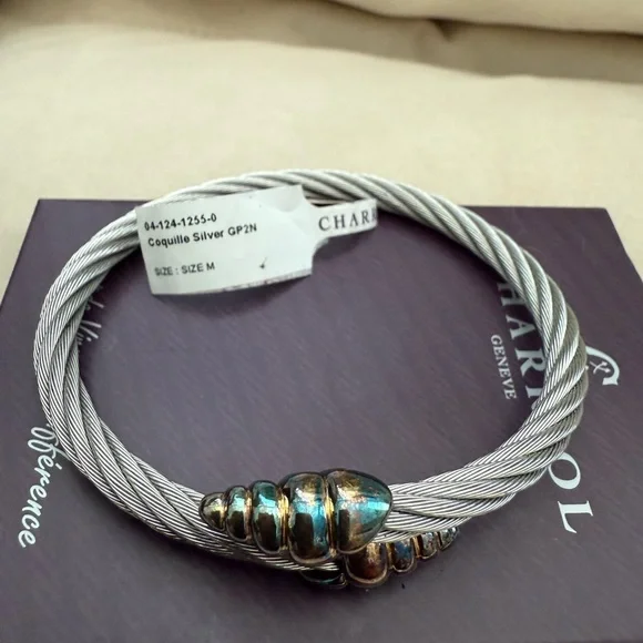 Charriol Twisted Silver and Rose Gold Bracelet - Picture 5 of 5